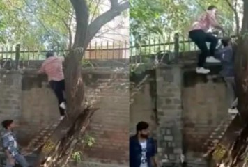 दिवाली उत्सव देखने के लिए मिरांडा हाउस की दीवारों पर ‘चढ़ते’ दिखे युवक, दुर्व्यवहार का आरोप