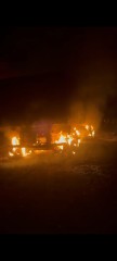 कानपुर-सागर राजमार्ग में दो ट्रकों में टक्कर के बाद लगी आग, दो की मौत
