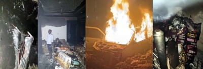 गुरुग्राम: दीपावली की रात कहीं घर के भीतर आग तो कहीं बाहर खड़ी गाड़ी में लगी आग