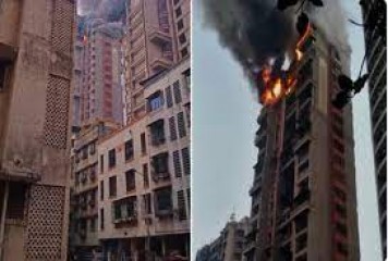 मुंबई की बहुमंजिला इमारत में लगी आग, कोई हताहत नहीं