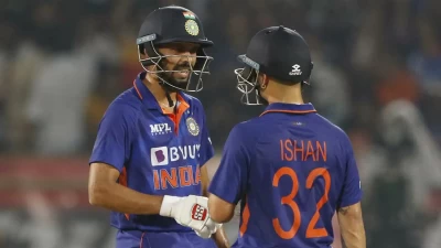 गायकवाड़ और किशन के अर्धशतकों से भारत के पांच विकेट पर 179 रन