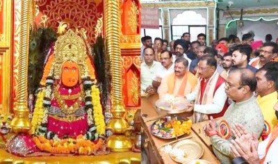 रायपुर : मुख्यमंत्री विष्णु देव साय ने मां बम्लेश्वरी दर्शन पूजन कर किया सुख समृद्धि की कामना