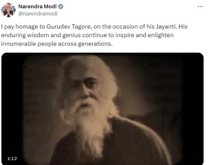प्रधानमंत्री मोदी ने गुरुदेव टैगोर का पुण्य स्मरण किया
