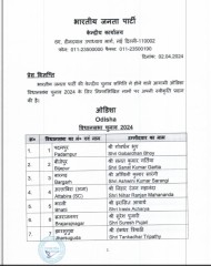भाजपा ने ओडिशा विधानसभा चुनाव के लिए जारी की 112 उम्मीदवारों की पहली सूची